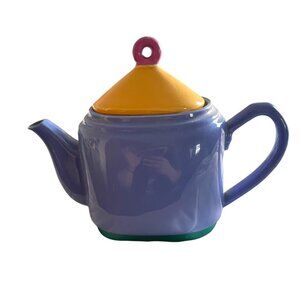 Vintage Lindt Stymeist Colorways Teapot Perwinkle Purple / Blue Yellow Lid Japan